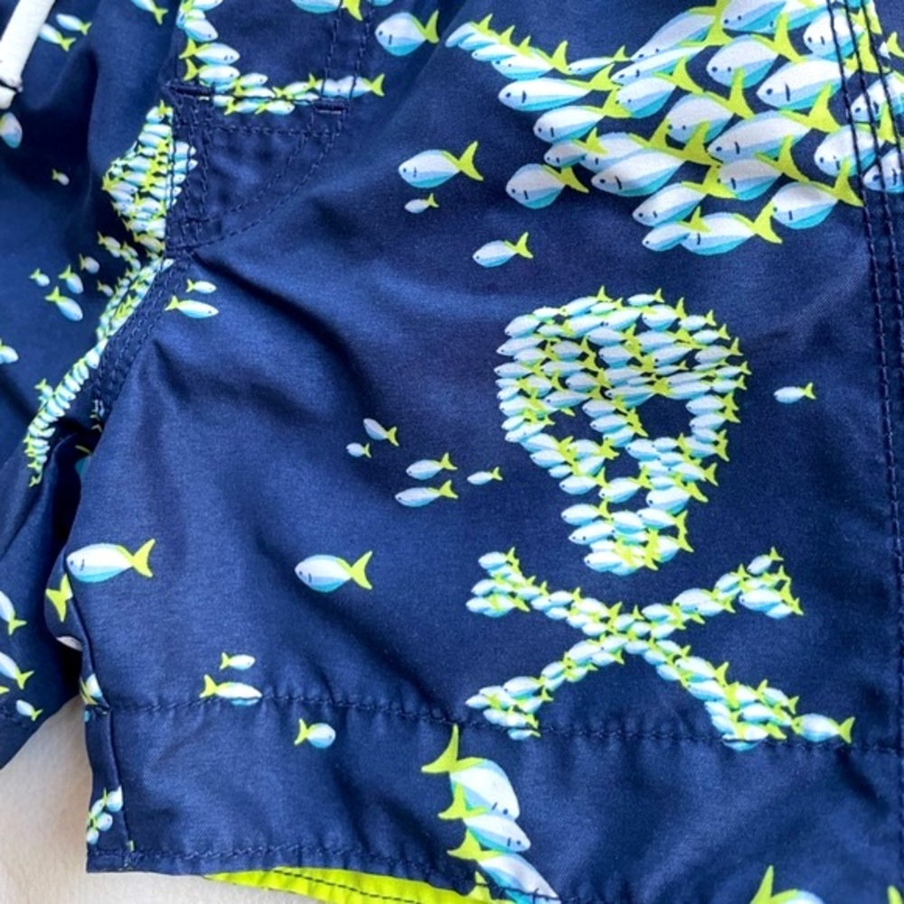 4/$21💥☠️ Gap Pirate Swim Trunks, 🐠🐠 Bright Fish, Skull & Crossbones, Navy